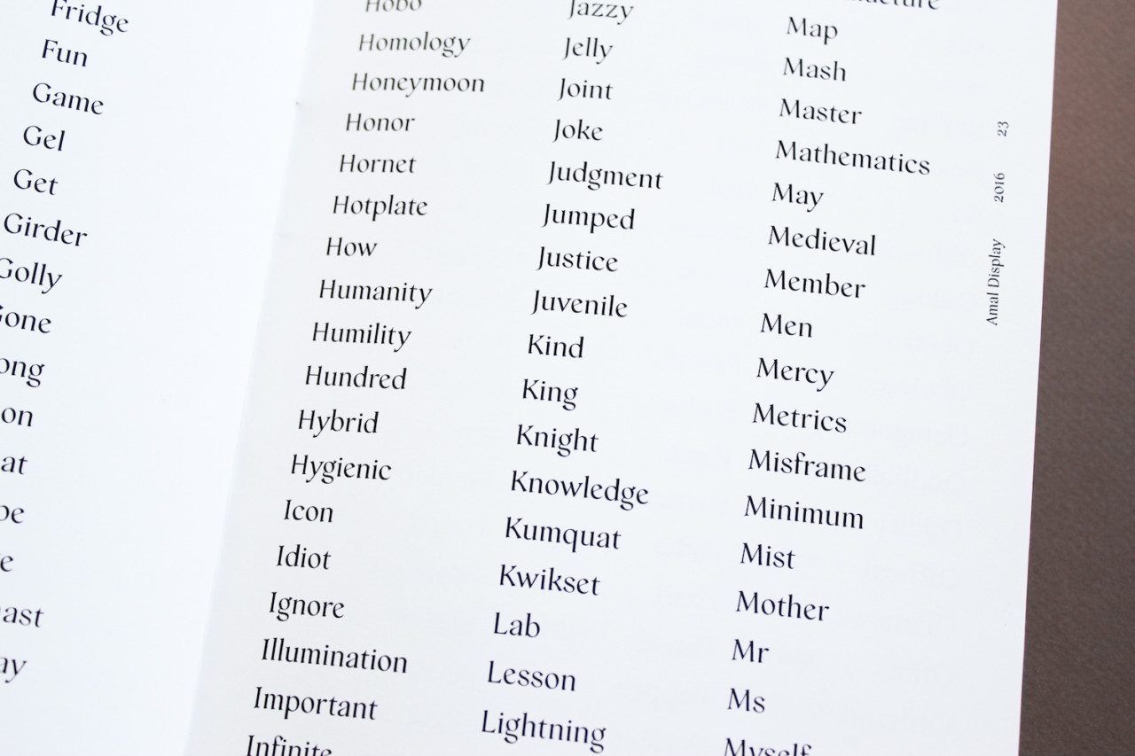 Marylouise McGraw amal typeface